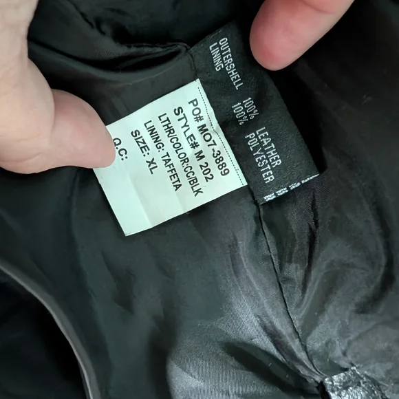 FMC Leather Jacket Motorcycle Men Size XL Black Zip Up - Picture 7 of 7